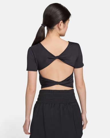 Nike - Áo tay ngắn thể thao Nữ One Classic Women's Dri-FIT Short-Sleeve Cropped Twist Top