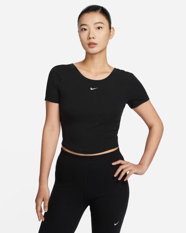 Nike - Áo tay ngắn thể thao Nữ Chill Knit Women's Tight Scoop-Back Short-Sleeve Mini-Rib Top