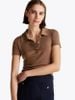 Tommy Hilfiger - Áo polo tay ngắn nữ Slim Fit Gold-Tone Button Polo Shirt