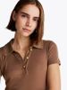 Tommy Hilfiger - Áo polo tay ngắn nữ Slim Fit Gold-Tone Button Polo Shirt