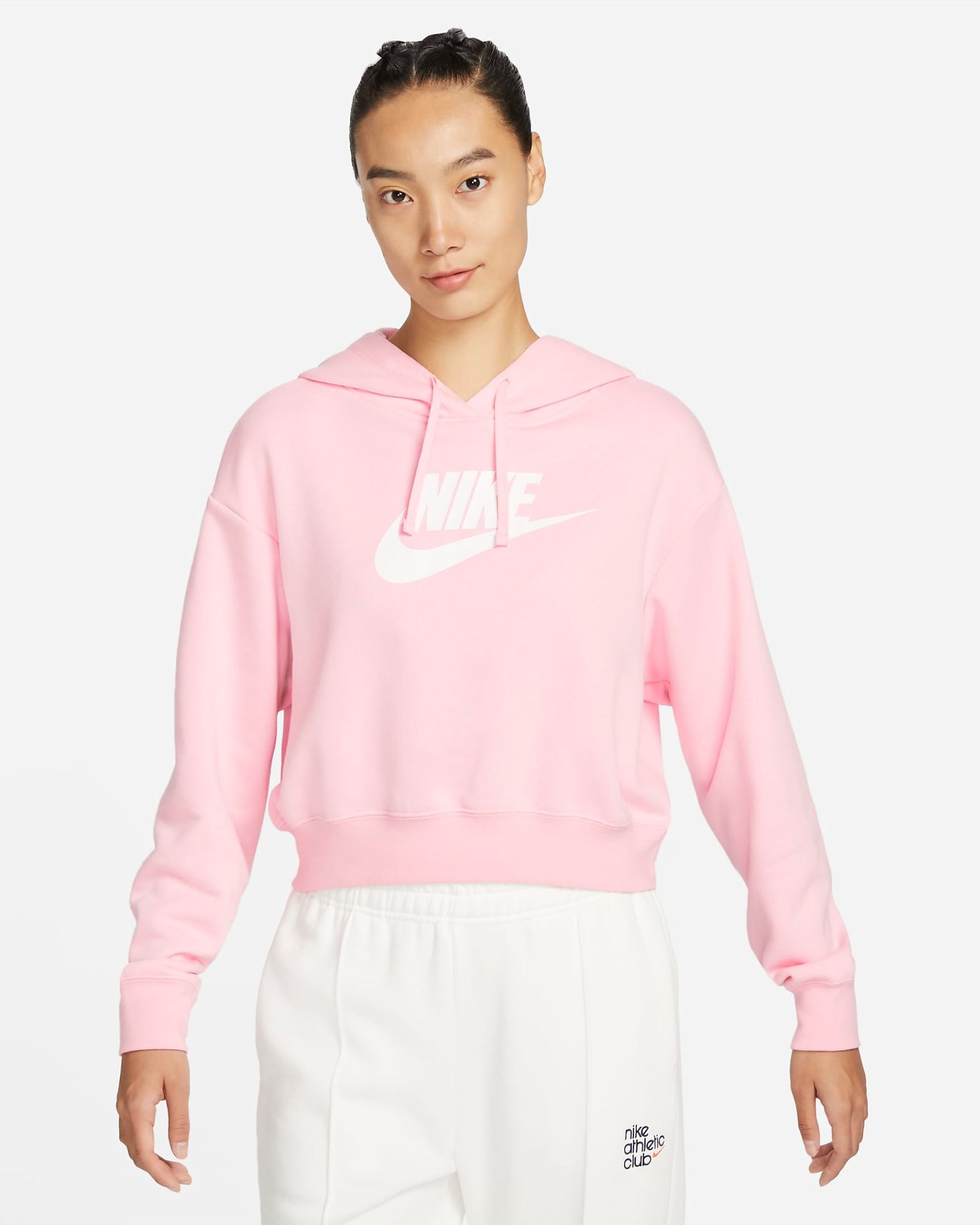 Nike - Áo khoác thể thao Nữ Club Fleece Women's Oversized Crop Graphic Hoodie