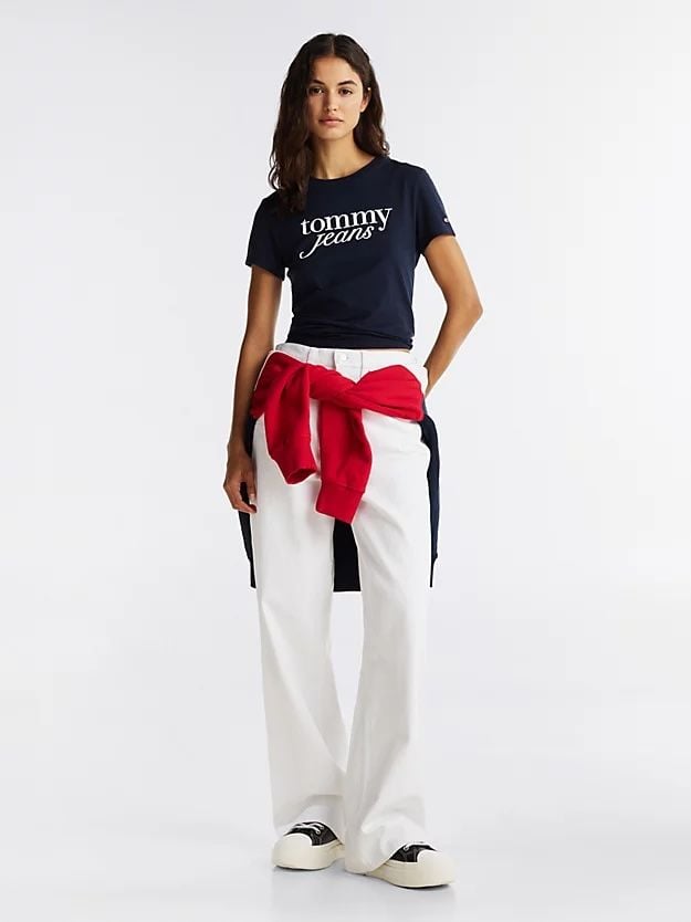 Tommy Hilfiger - Áo thun tay ngắn nữ Logo Slim T-Shirt