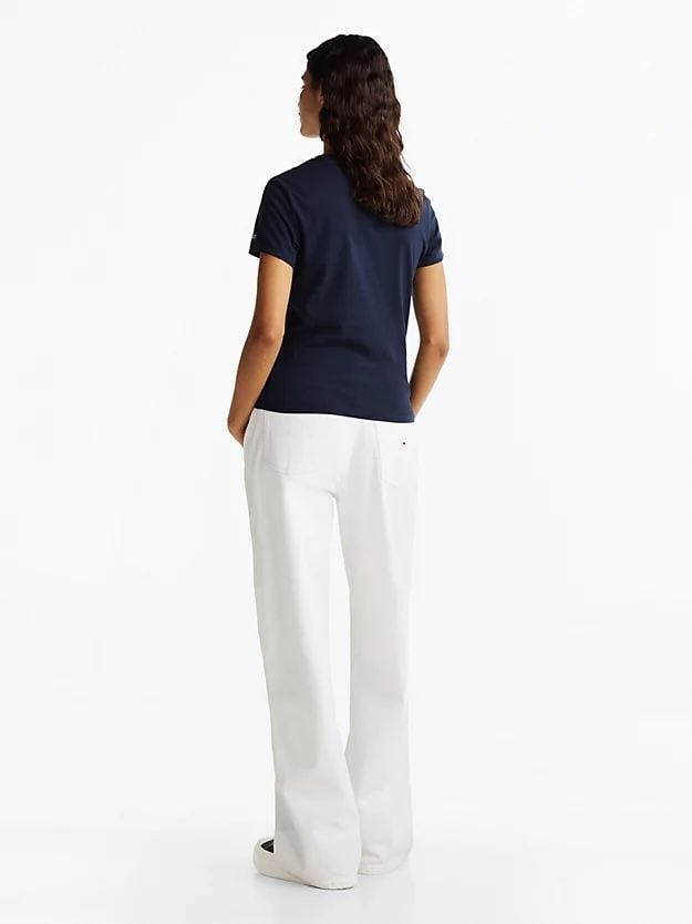 Tommy Hilfiger - Áo thun tay ngắn nữ Logo Slim T-Shirt