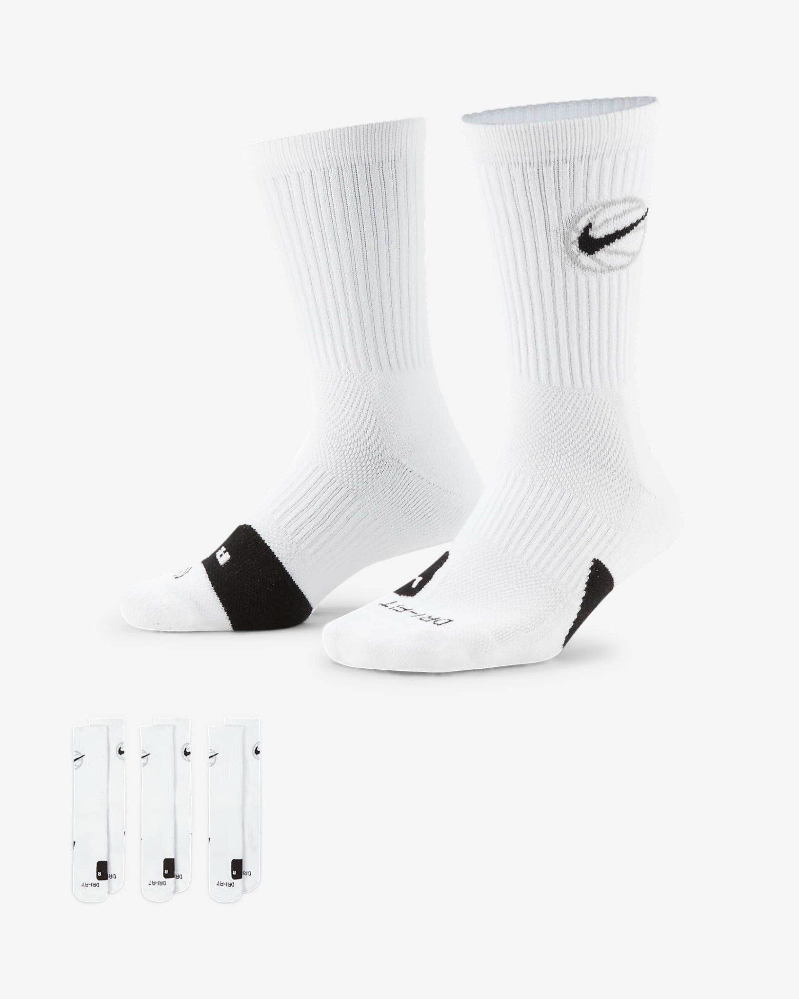 Nike - Bộ ba đôi Vớ thể thao Nam Nữ Everyday Crew Basketball Socks (3 Pairs)