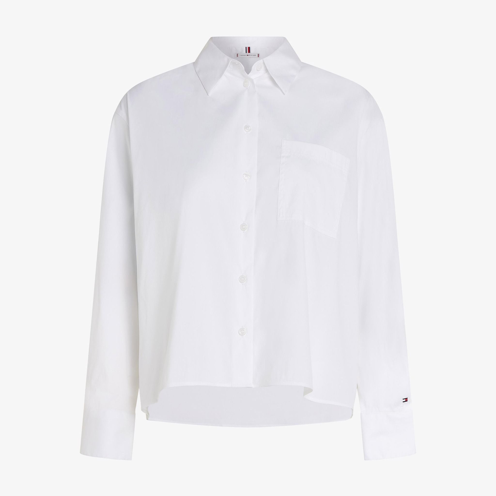 Tommy Hilfiger - Áo sơ mi tay dài nữ Organic Cotton Mix Loose Short Shirt