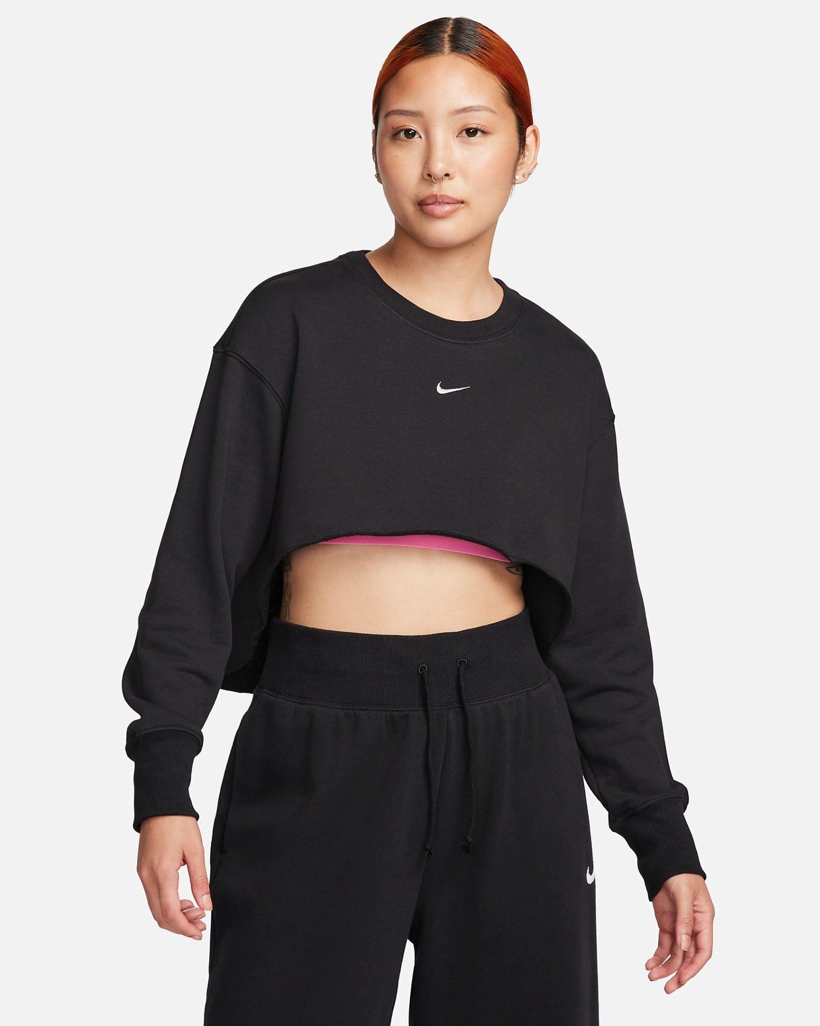 Nike - Áo tay dài thể thao Nữ Sportswear Women's French Terry Crew-Neck Crop Top