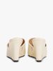 Tommy Hilfiger - Giày đế cao nữ Leather TH Monogram Plaque Wedge Mules