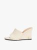 Tommy Hilfiger - Giày đế cao nữ Leather TH Monogram Plaque Wedge Mules