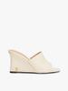 Tommy Hilfiger - Giày đế cao nữ Leather TH Monogram Plaque Wedge Mules