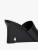 Tommy Hilfiger - Giày đế cao nữ Leather TH Monogram Plaque Wedge Mules
