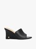 Tommy Hilfiger - Giày đế cao nữ Leather TH Monogram Plaque Wedge Mules