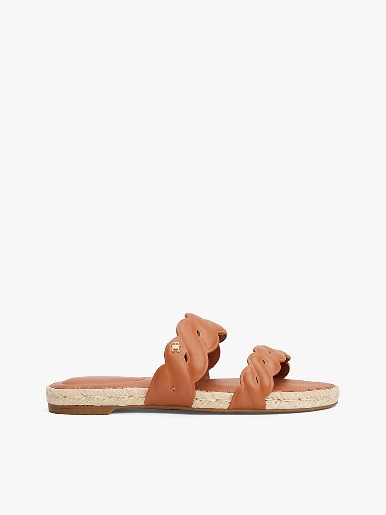 Tommy Hilfiger - Dép quai ngang nữ Leather Embossed Espadrille Mules