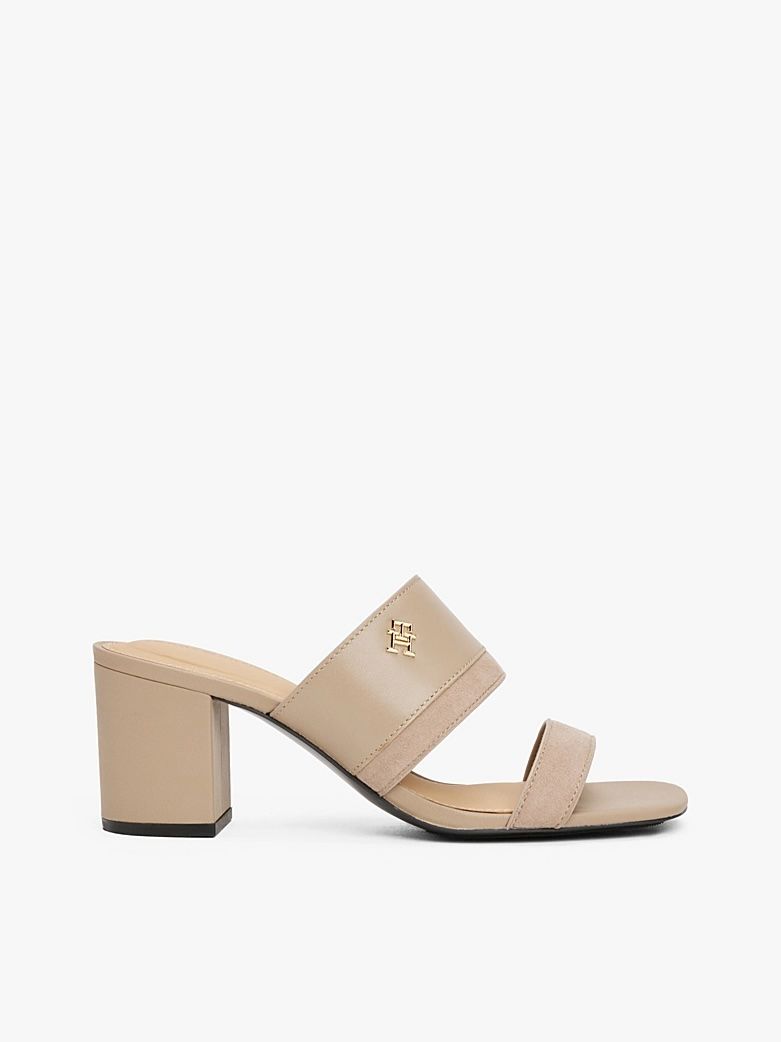 Tommy Hilfiger - Giày cao gót nữ Leather & Sued Block Heel