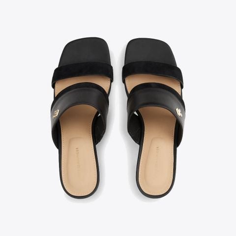 Tommy Hilfiger - Giày đế cao nữ Leather & Sued Block Heel - 2