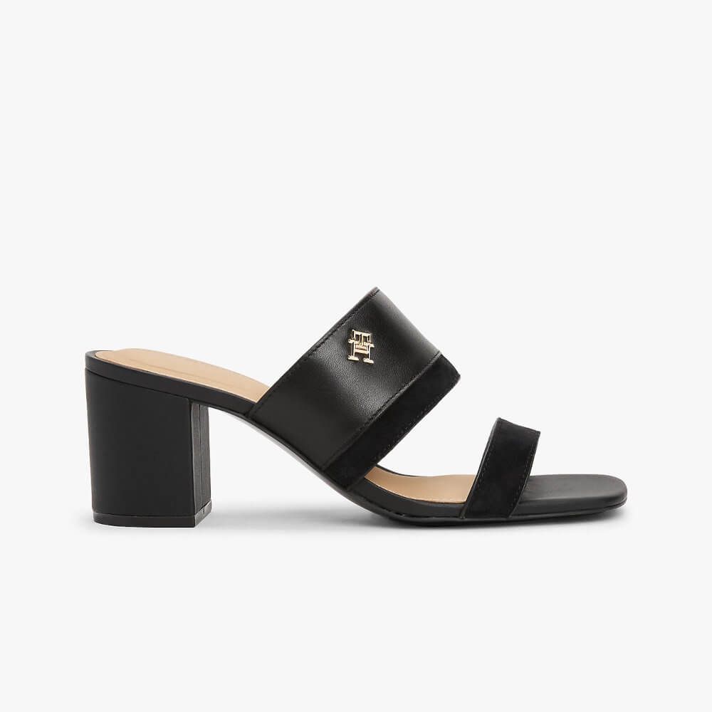 Tommy Hilfiger - Giày đế cao nữ Leather & Sued Block Heel