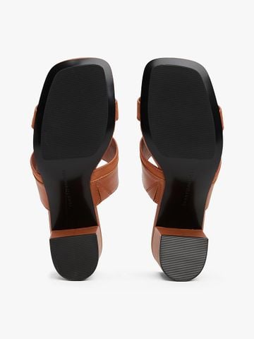 Tommy Hilfiger - Giày đế cao nữ Leather Block Heel Mules - 4
