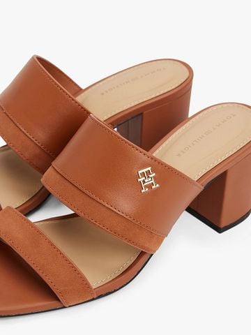 Tommy Hilfiger - Giày đế cao nữ Leather Block Heel Mules - 3
