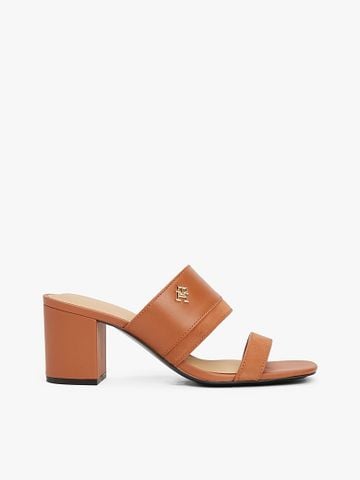 Tommy Hilfiger - Giày đế cao nữ Leather Block Heel Mules