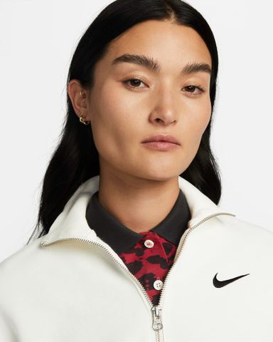 Nike - Áo tay dài thể thao Nữ Phoenix Fleece Women's Oversized 1/2-Zip Crop Sweatshirt