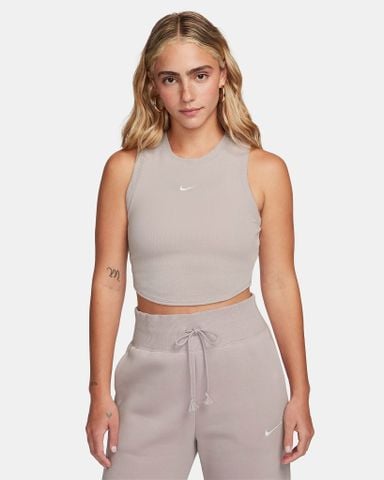 Nike - Áo ba lỗ thể thao Nữ Essenntial Rib Crop Tank