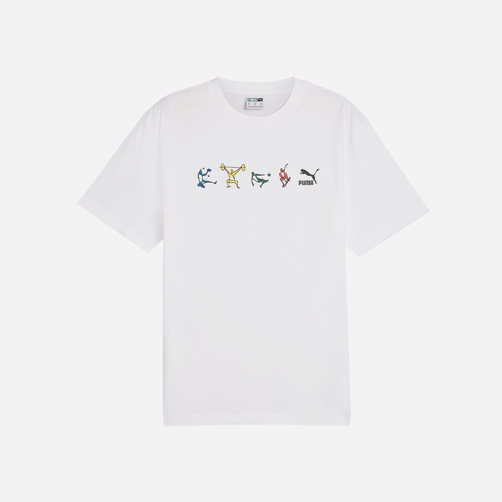 Puma - Áo thun nam nữ Graphics Athletes Lifestyle Tee