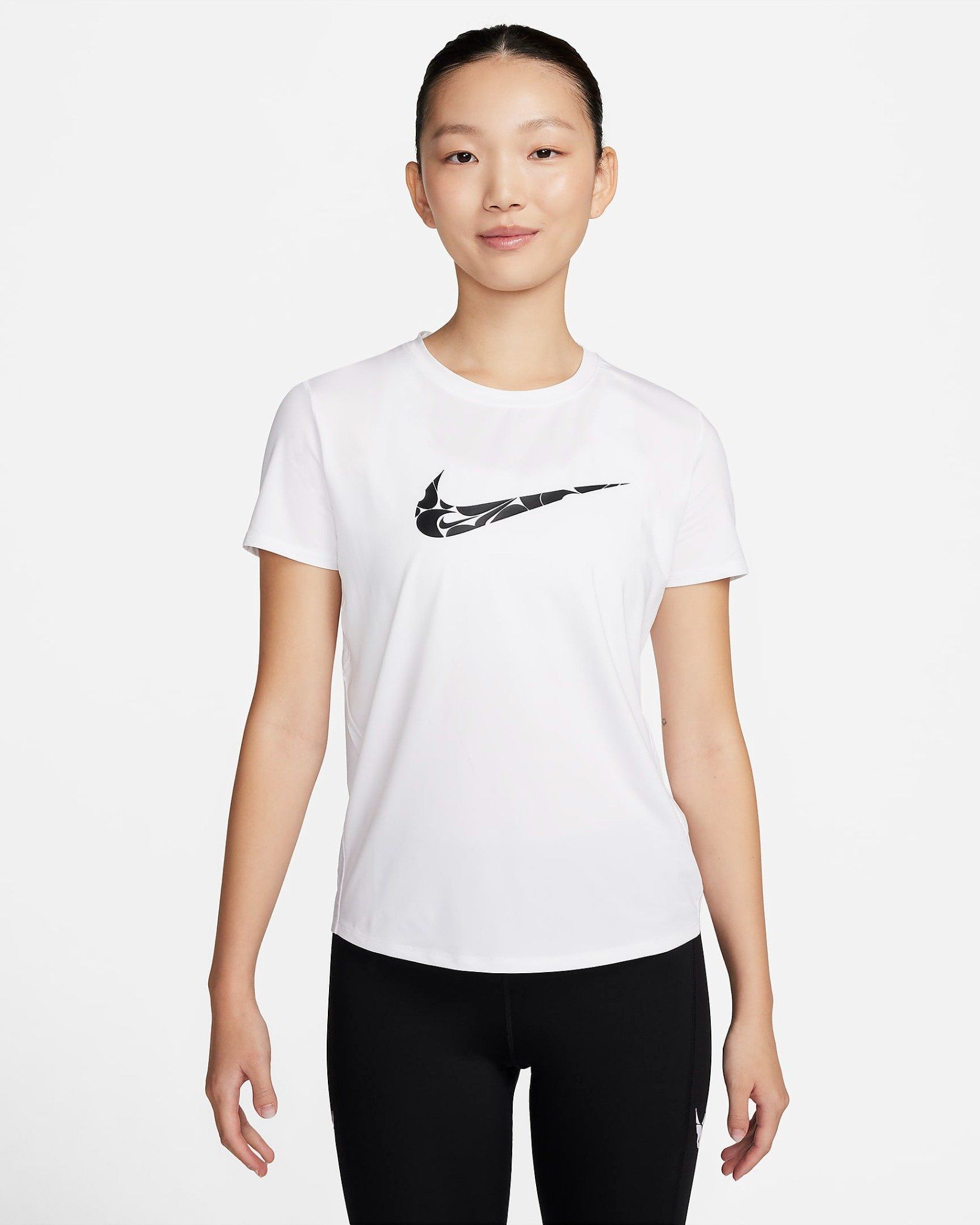 Nike - Áo tay ngắn thể thao Nữ One Swoosh Women's Dri-FIT Short-Sleeve Running Top