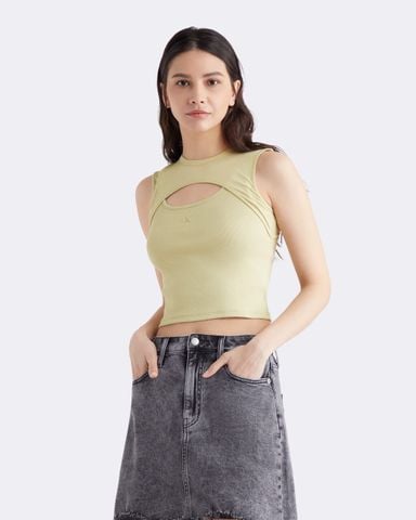 Calvin Klein - Áo ba lỗ nữ Layered Cut-Out Tank Top