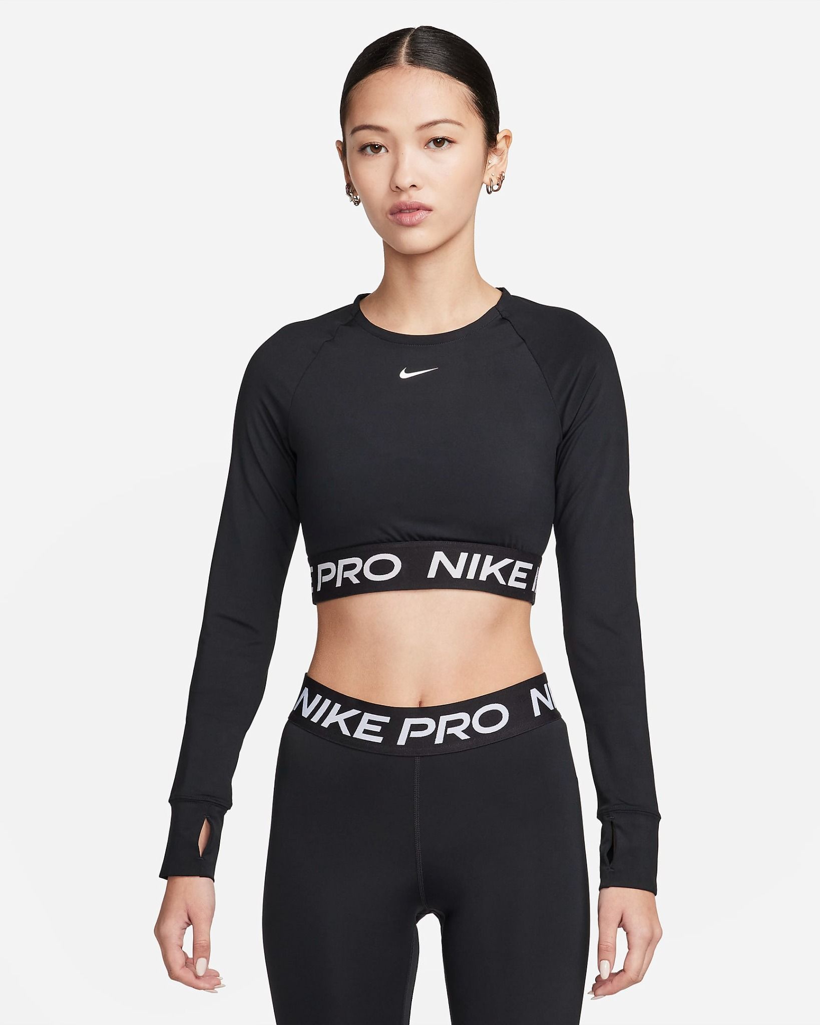 Nike - Áo tay dài thể thao Nữ Pro 365 Women's Dri-FIT Cropped Long-Sleeve Top