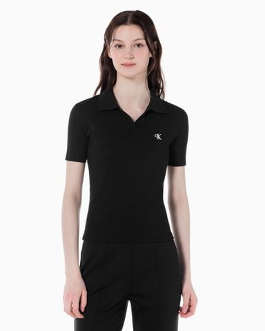 Calvin Klein - Áo polo tay ngắn nữ Slim Fit V-neck Polo