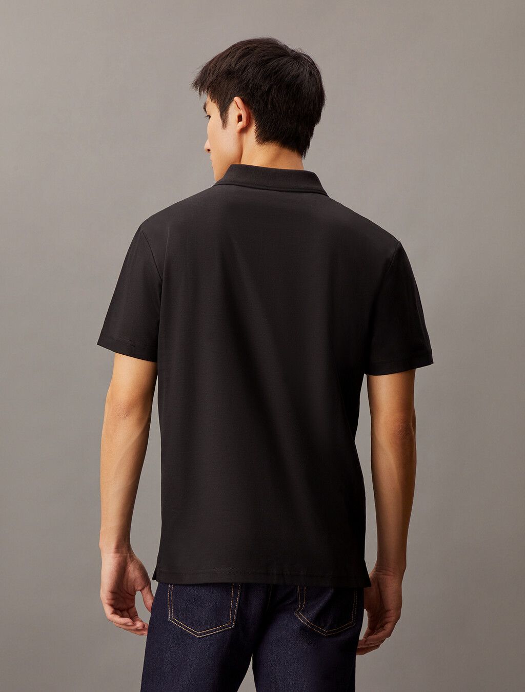Calvin Klein - Áo polo tay ngắn CK nam Smooth Cotton UV Protect Half Zip Pollo