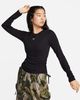 Nike - Áo tay dài thể thao Nữ Women's Ribbed Long-Sleeve Mod Crop Top