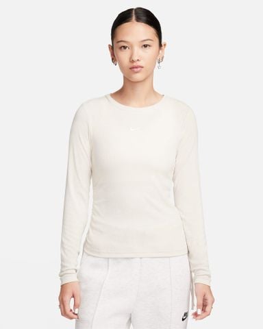 Nike - Áo tay dài thể thao Nữ Women's Ribbed Long-Sleeve Mod Crop Top