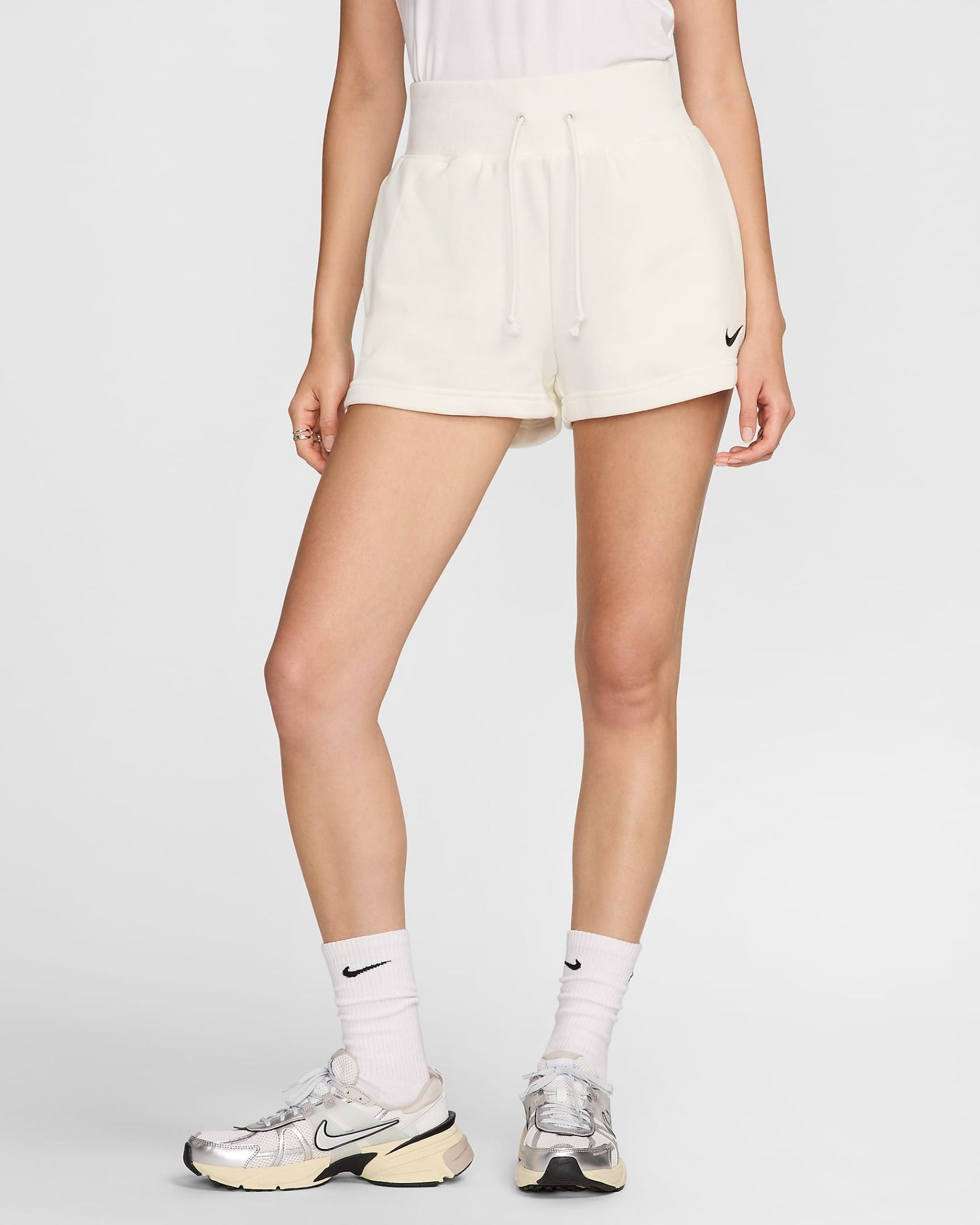 Nike - Quần ngắn thể thao Nữ Phoenix Fleece Women's High-Waisted Loose French Terry Shorts