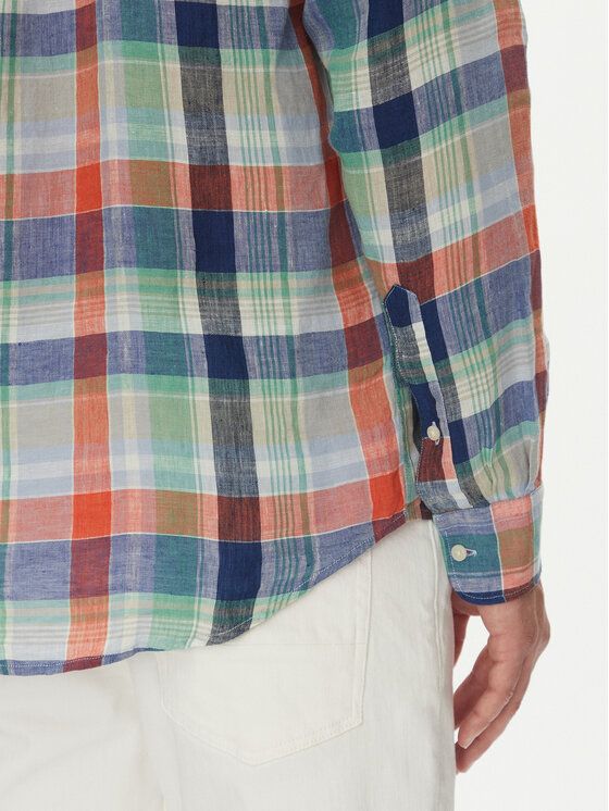 Tommy Hilfiger - Áo sơ mi tay ngắn nam Linen Summer Madras Shirt