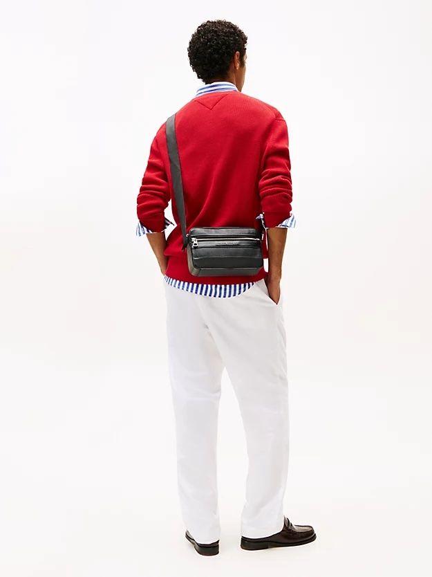 Tommy Hilfiger - Túi đeo chéo nam Pebble Grain Double Zip Messenger Bag