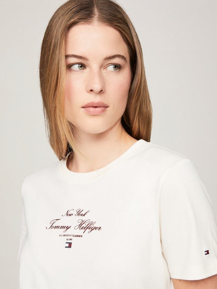 Tommy Hilfiger - Áo thun tay ngắn nữ Regular Script Crew Neck T-Shirt