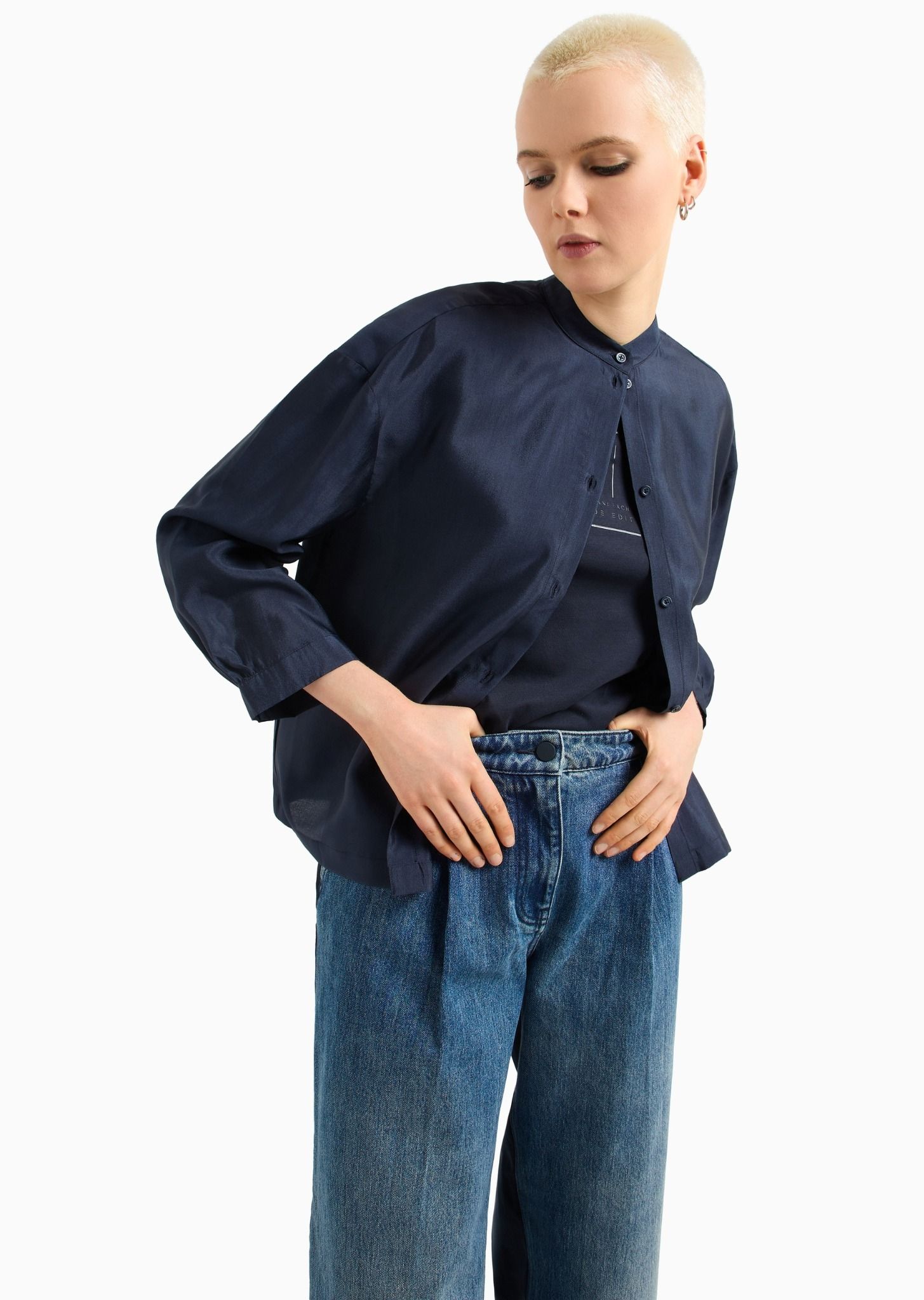 Armani Exchange - Áo sơ mi tay dài Nữ Premium Women's Shirt