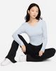 Nike - Áo tay dài thể thao Nữ Chill Knit Women's Tight Scoop-Back Long-Sleeve Mini-Rib Top