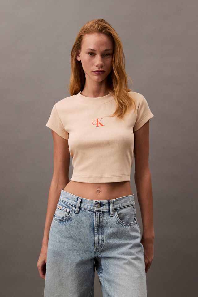Calvin Klein - Áo thun thời trang CK nữ Monogram Baby Tee