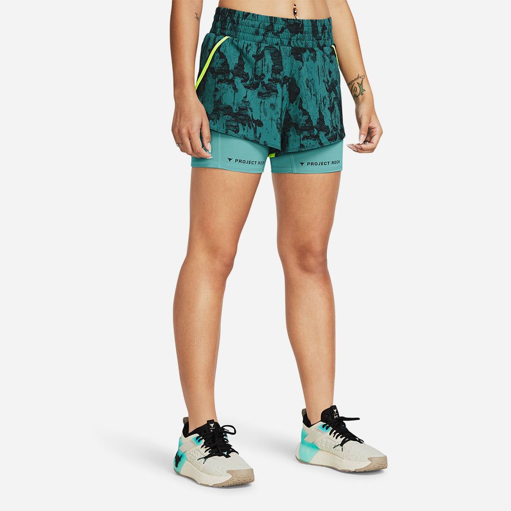 Under Armour - Quần ngắn nữ Armour Project Rock Leg Day Flex Printed