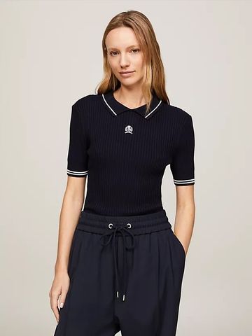 Tommy Hilfiger - Áo polo tay ngắn nữ Crest Embroidery Short-Sleeved Polo Jumper