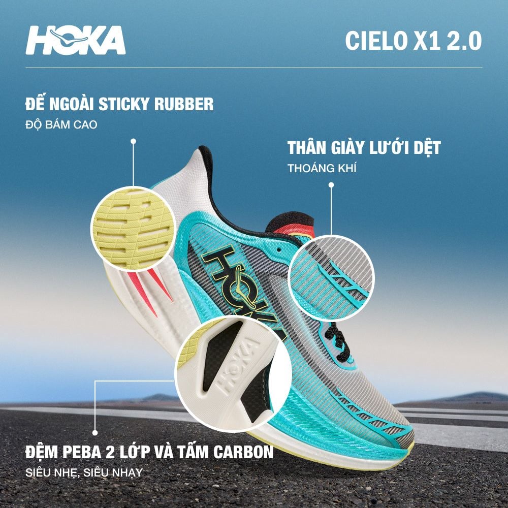 Hoka - Giày chạy bộ nam nữ Cielo X1 2.0 Running Shoes