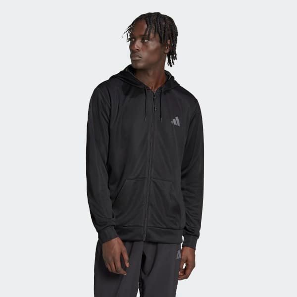 adidas - Áo khoác có mũ trùm đầu Nam Train Essentials Seasonal Training Full-Zip Jacket