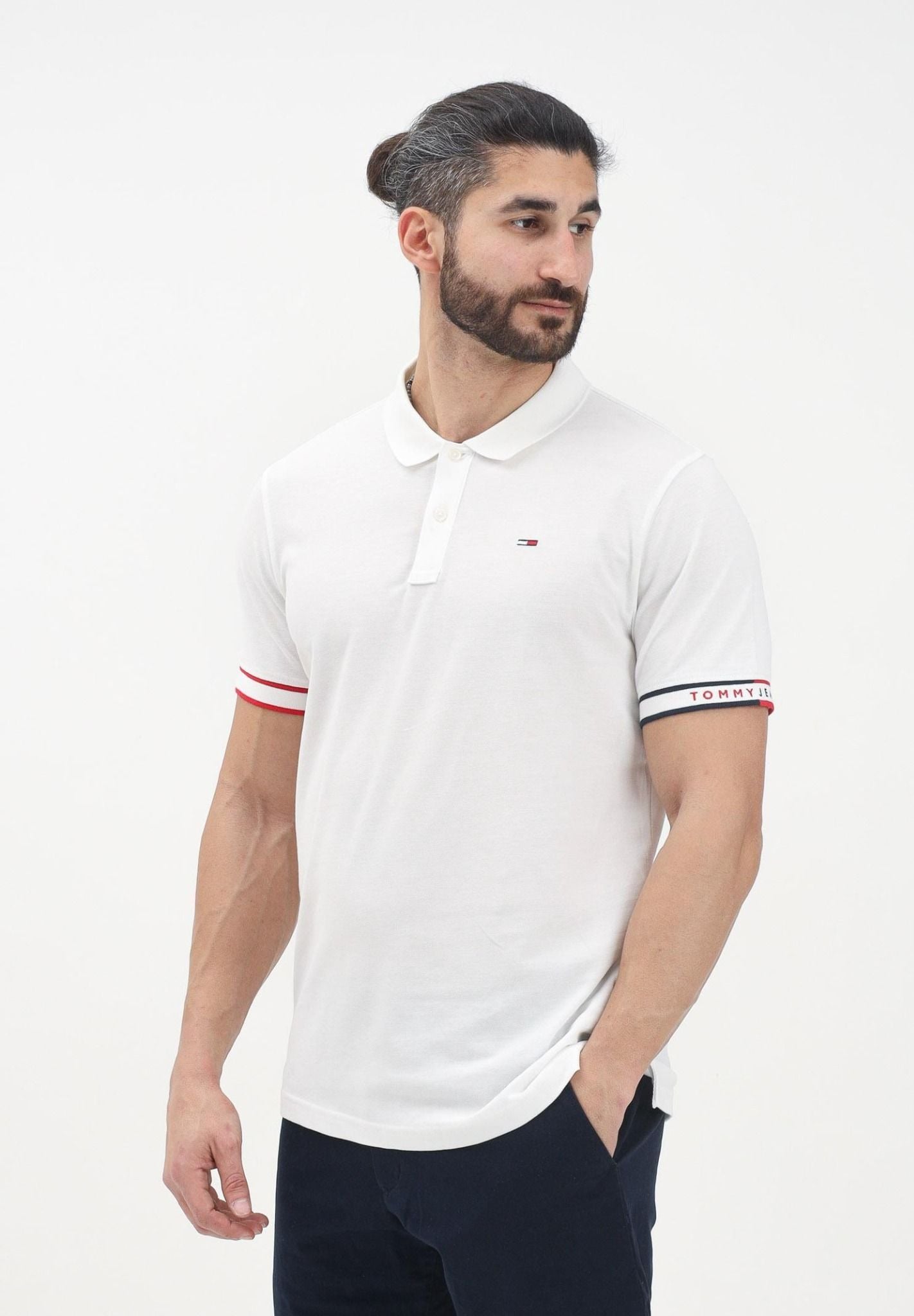 Tommy Hilfiger - Áo polo tay ngắn nam TH Slim Flag Cuff Polo