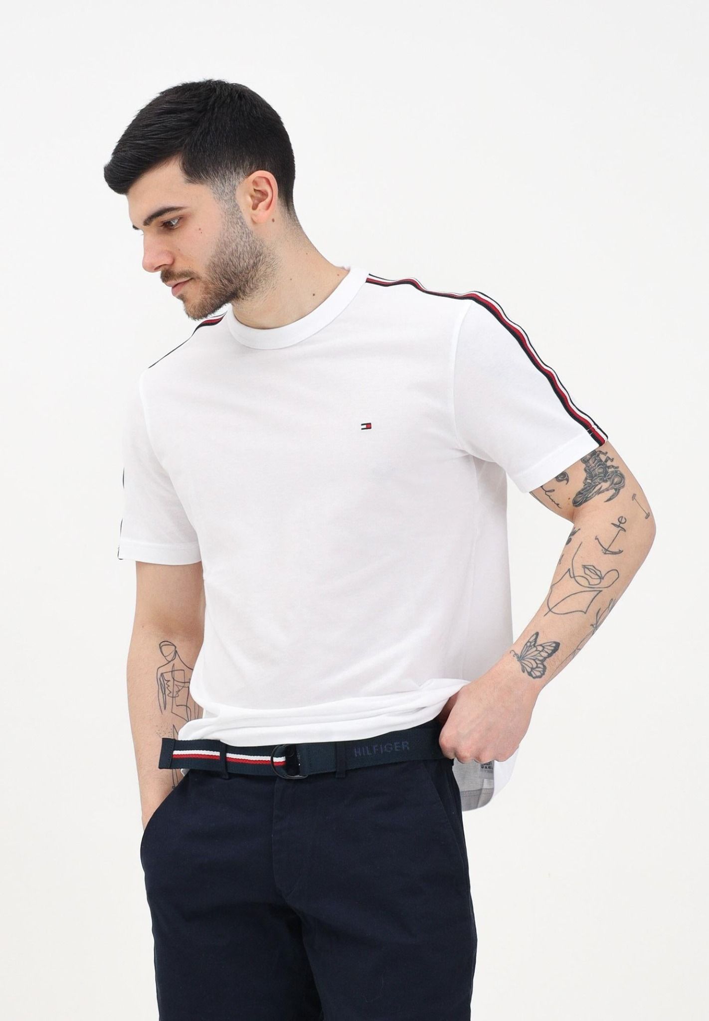 Tommy Hilfiger - Áo thun tay ngắn nam T-shirt Regular Fit Global Stripe