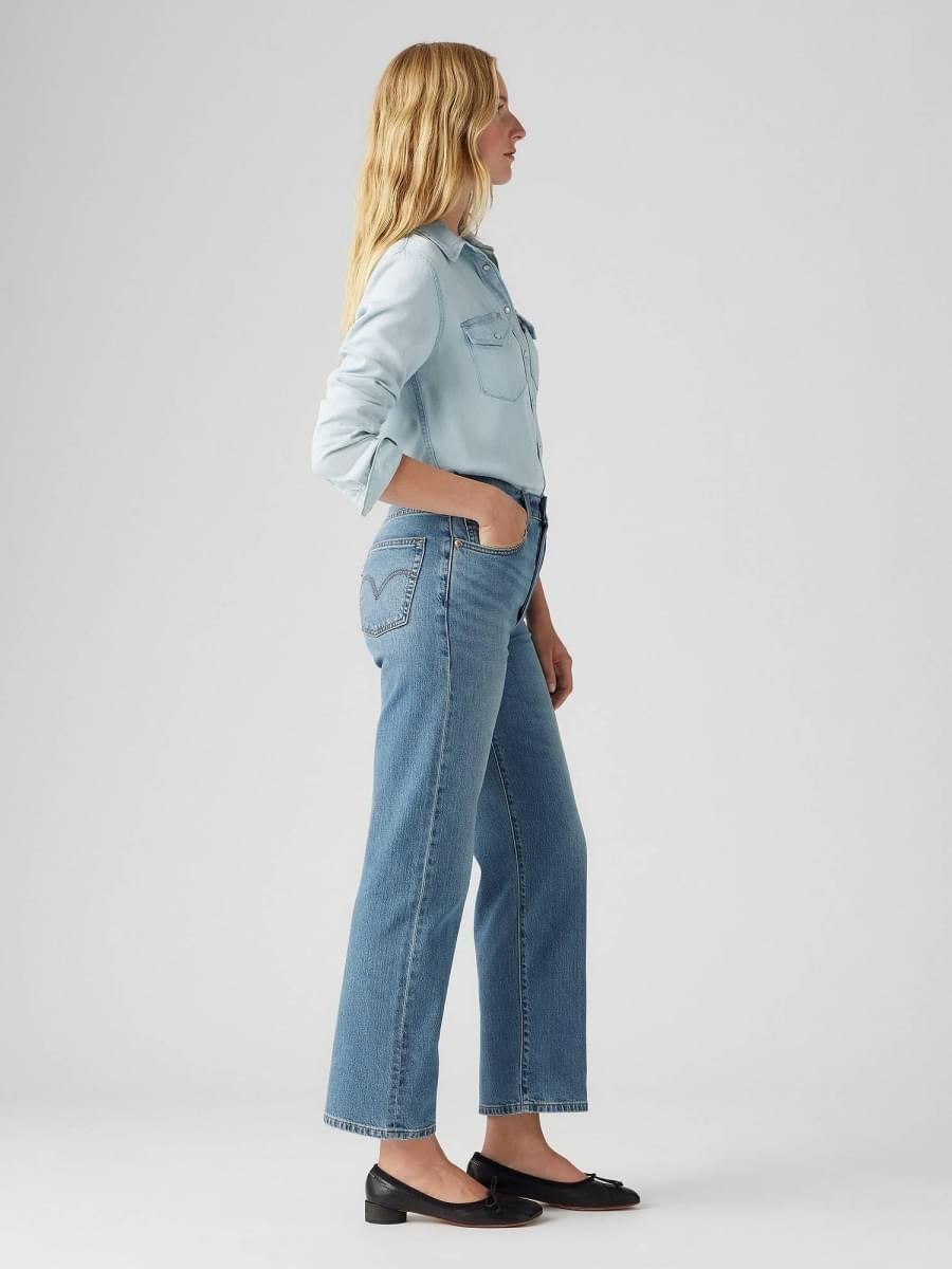 Levi's - Quần jeans ống đứng nữ Ribcage Straight Ankle Cotton Linen Jeans