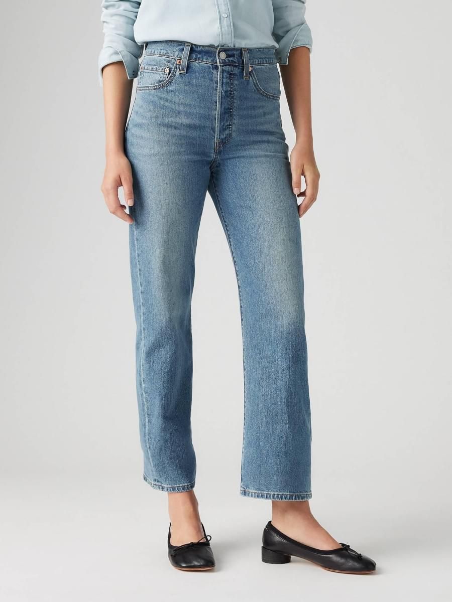Levi's - Quần jeans ống đứng nữ Ribcage Straight Ankle Cotton Linen Jeans