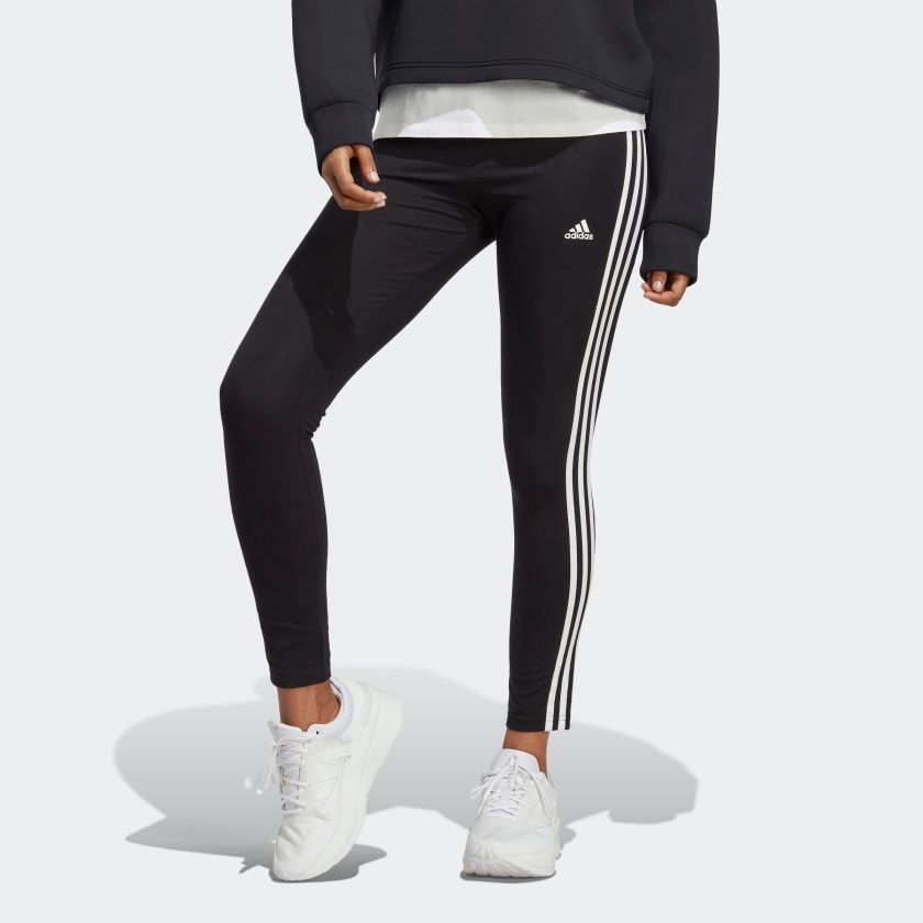 adidas - Quần dài ống bó Nữ Essentials 3-Stripes High-Waisted Single Jersey Leggings