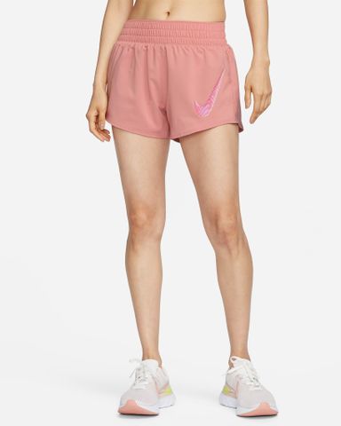 Nike - Quần ngắn thể thao Nữ Dri-FIT One Swoosh Women's Mid-Rise Brief-Lined Running Shorts