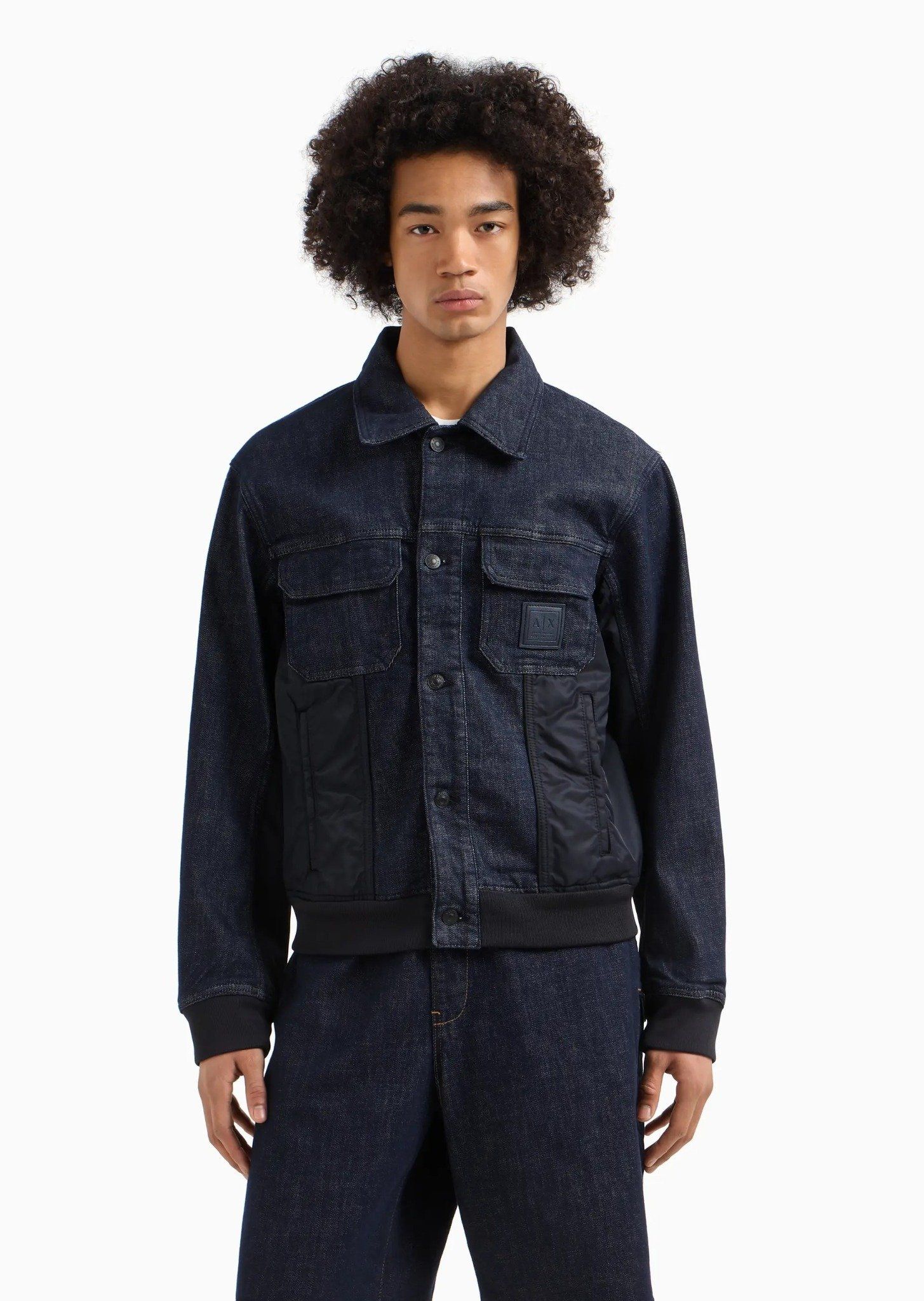Armani Exchange - Áo khoác jeans nam Ax Denim Blouson Jacket